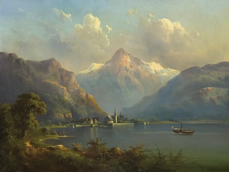 1839-Guido Hampe - Paesaggio alpino